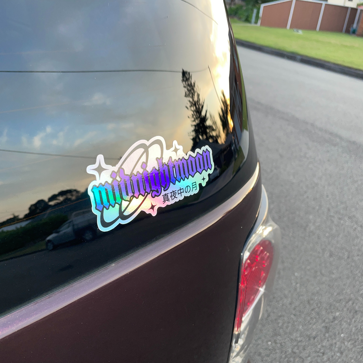 Holo Midnight Moon Die Cut Logo