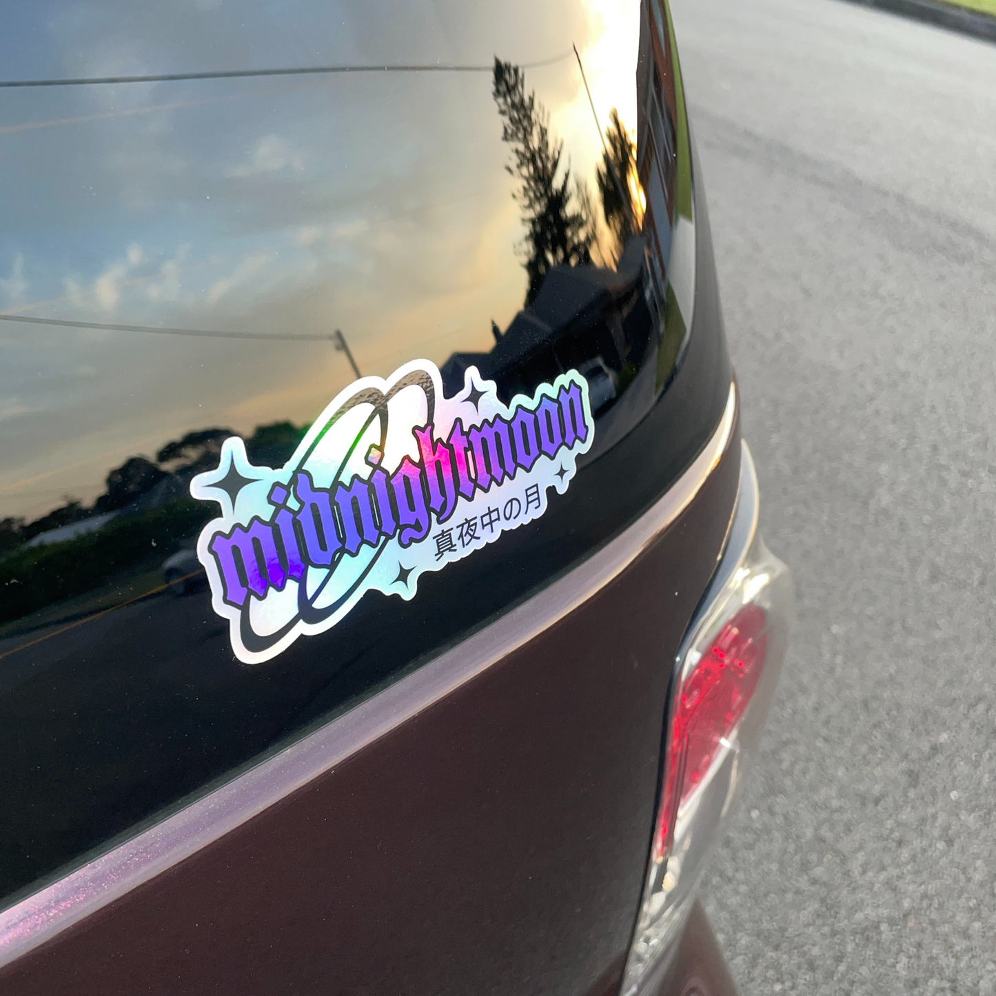 Holo Midnight Moon Die Cut Logo