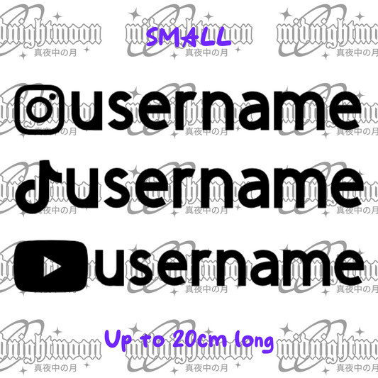 Username Handle Decals SMALL