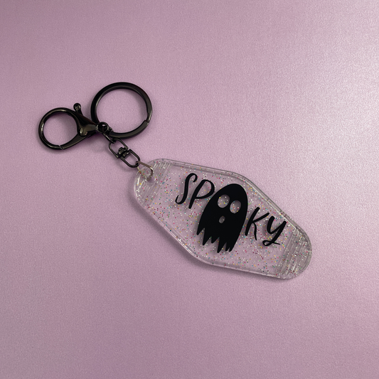 Spooky Ghost Motel Keyring